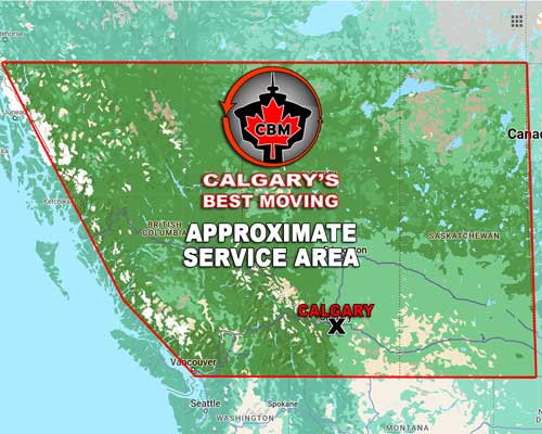 Calgarys Best Moving - Approximate Service Area